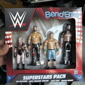 WWE Wrestling Bend-Ems 5-Inch Bendable Figure 4-Pack Superstars Pack #Tshv